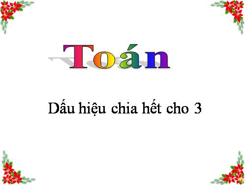 Dấu hiệu chia hết cho 3