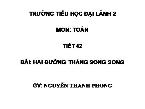 Hai đường thẳng song song