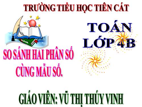 So sánh hai phân số cùng mẫu số