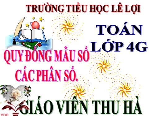 Quy đồng mẫu số các phân số