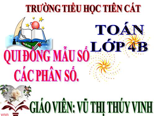 Quy đồng mẫu số các phân số