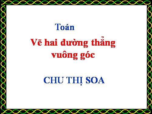 Hai đường thẳng vuông góc