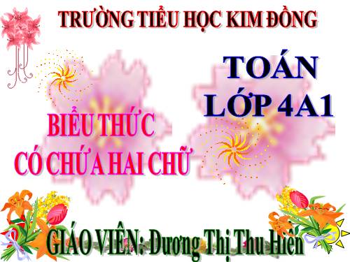 Biểu thức có chứa hai chữ