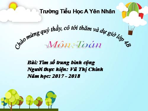 Tìm số trung bình cộng