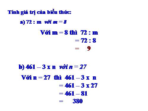 Biểu thức có chứa hai chữ