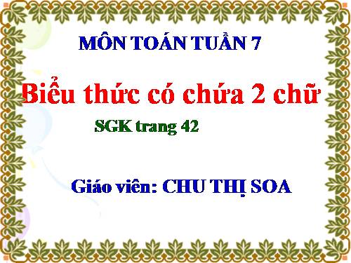 Biểu thức có chứa hai chữ