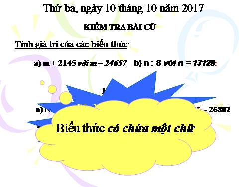 Biểu thức có chứa hai chữ