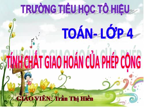 Tính chất giao hoán của phép cộng