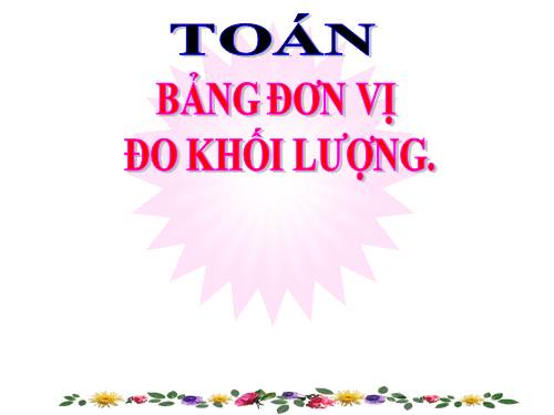 Bảng đơn vị đo khối lượng