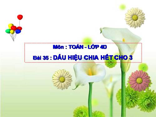 Dấu hiệu chia hết cho 3