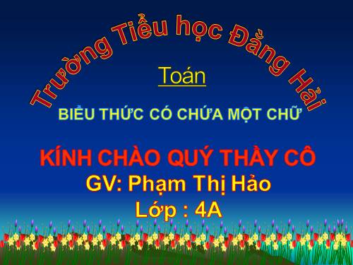 Biểu thức có chứa một chữ