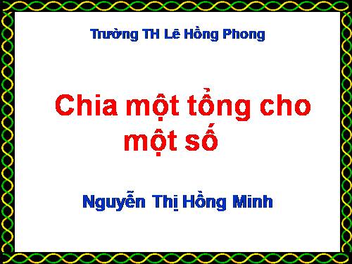 Chia một tổng cho một số