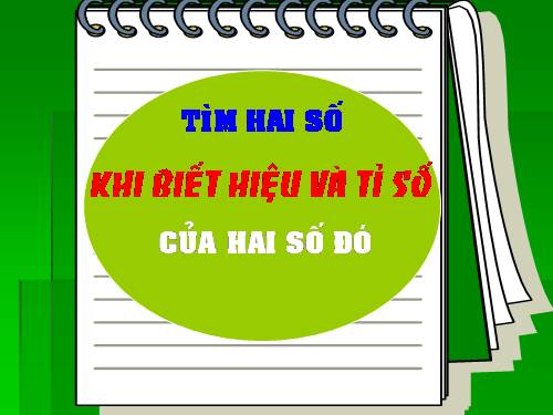 Tìm hai số khi biết hiệu và tỉ số của hai số đó