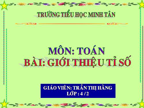 Giới thiệu tỉ số