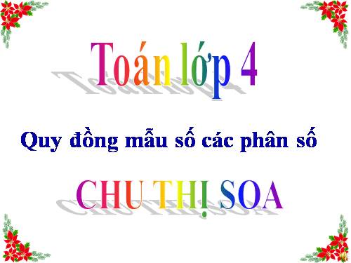 Quy đồng mẫu số các phân số