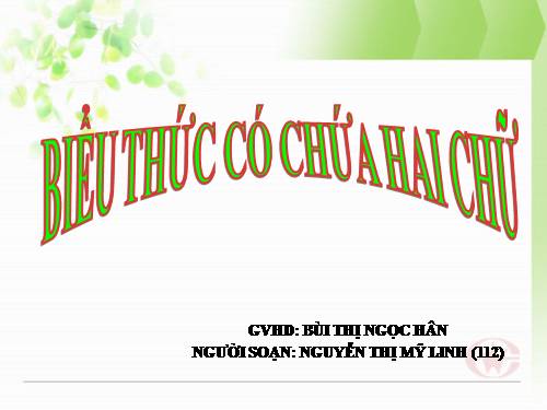 Biểu thức có chứa một chữ