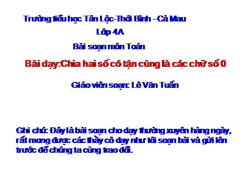 Chia hai số có tận cùng là các chữ số 0