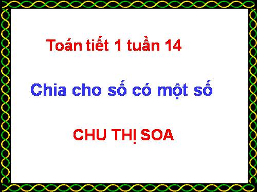 Chia cho số có một chữ số