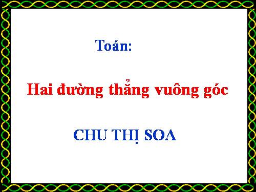 Hai đường thẳng vuông góc