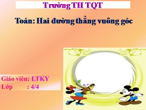 Hai đường thẳng vuông góc