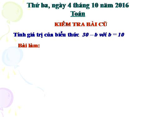 Biểu thức có chứa hai chữ