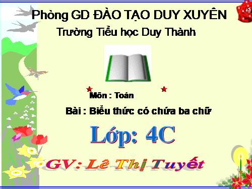 Biểu thức có chứa ba chữ