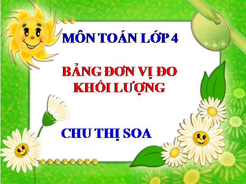 Bảng đơn vị đo khối lượng