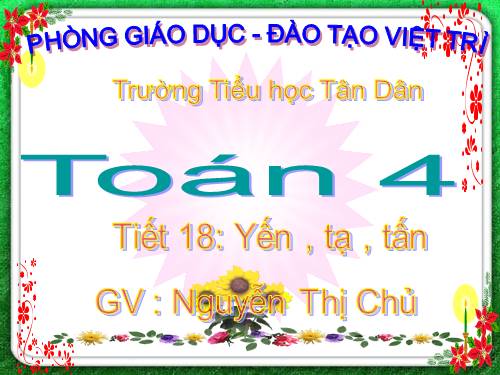 Yến, tạ, tấn