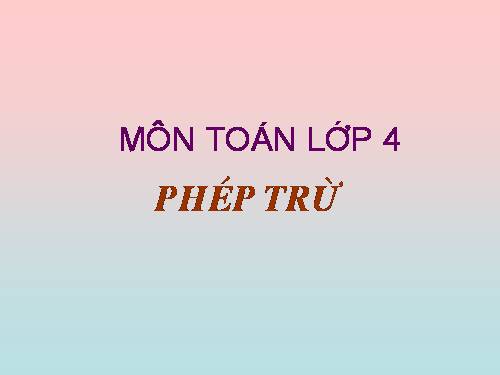 Phép trừ