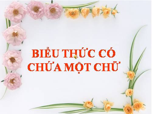 Biểu thức có chứa một chữ