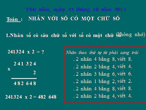 Nhân với số có một chữ số