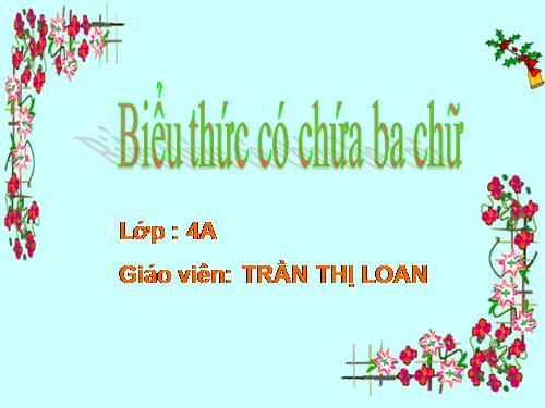 Biểu thức có chứa ba chữ