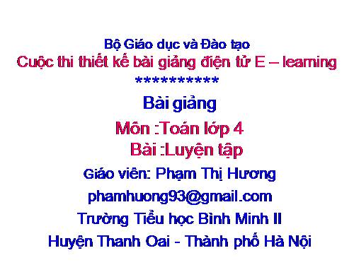 Các Bài giảng khác thuộc Chương trình Toán 4