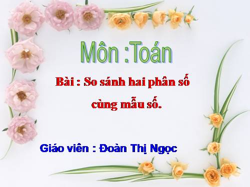 So sánh hai phân số cùng mẫu số