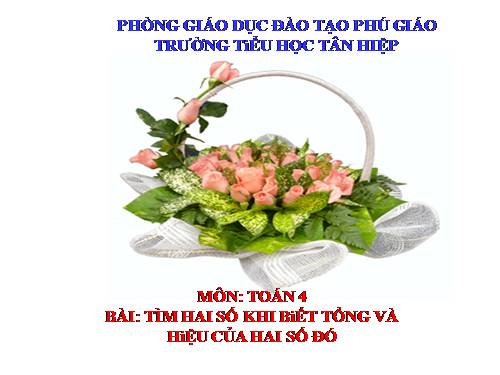 Tìm hai số khi biết tổng và hiệu của hai số đó