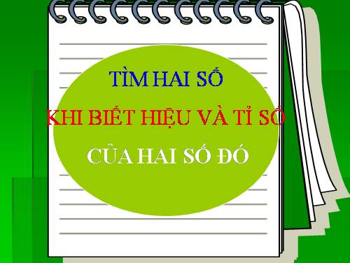 Tìm hai số khi biết hiệu và tỉ số của hai số đó