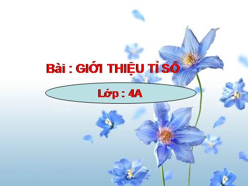 Giới thiệu tỉ số