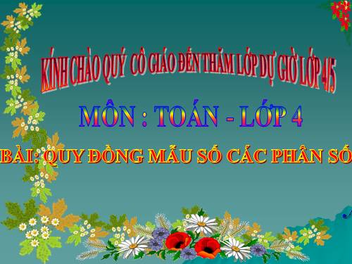 Quy đồng mẫu số các phân số