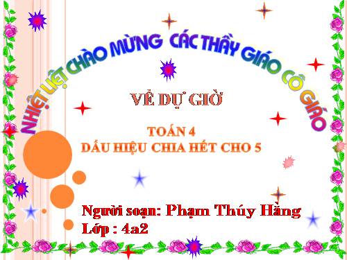 Dấu hiệu chia hết cho 5