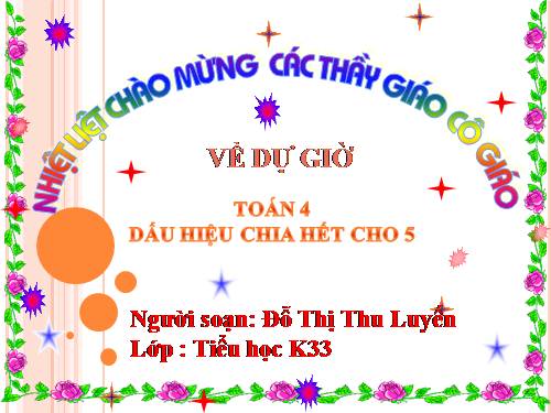 Dấu hiệu chia hết cho 5