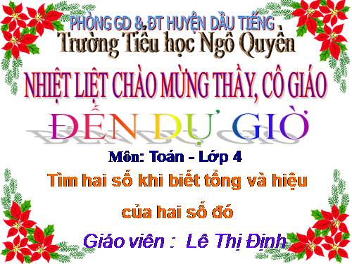 Tìm hai số khi biết tổng và hiệu của hai số đó