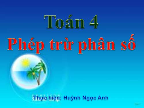 Phép trừ phân số