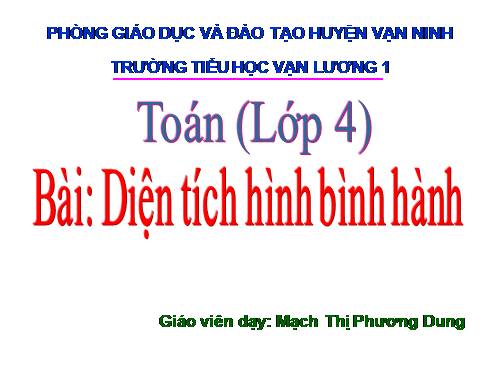 Diện tích hình bình hành