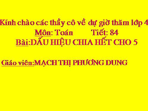 Dấu hiệu chia hết cho 5