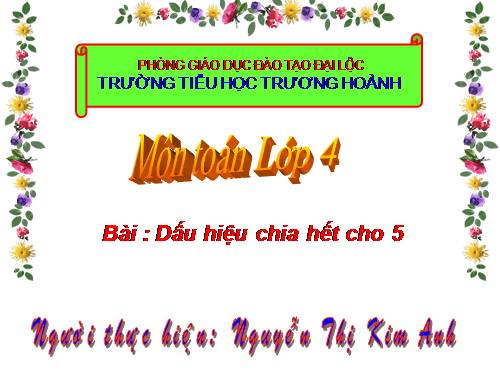 Dấu hiệu chia hết cho 5