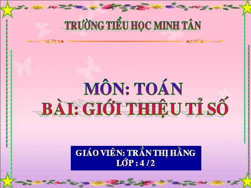 Giới thiệu tỉ số