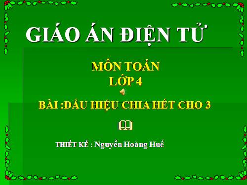 Dấu hiệu chia hết cho 3