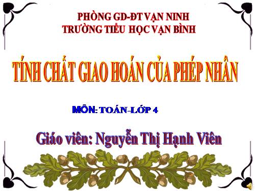 Tính chất giao hoán của phép nhân