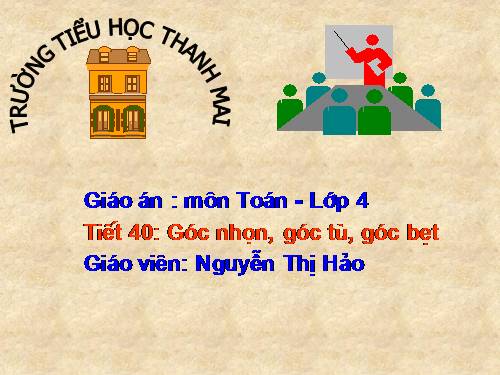 Góc nhọn, góc tù, góc bẹt