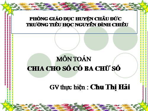 Chia cho số có ba chữ số